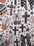 50x60 Bows and Crosses Minky Plush Blanket