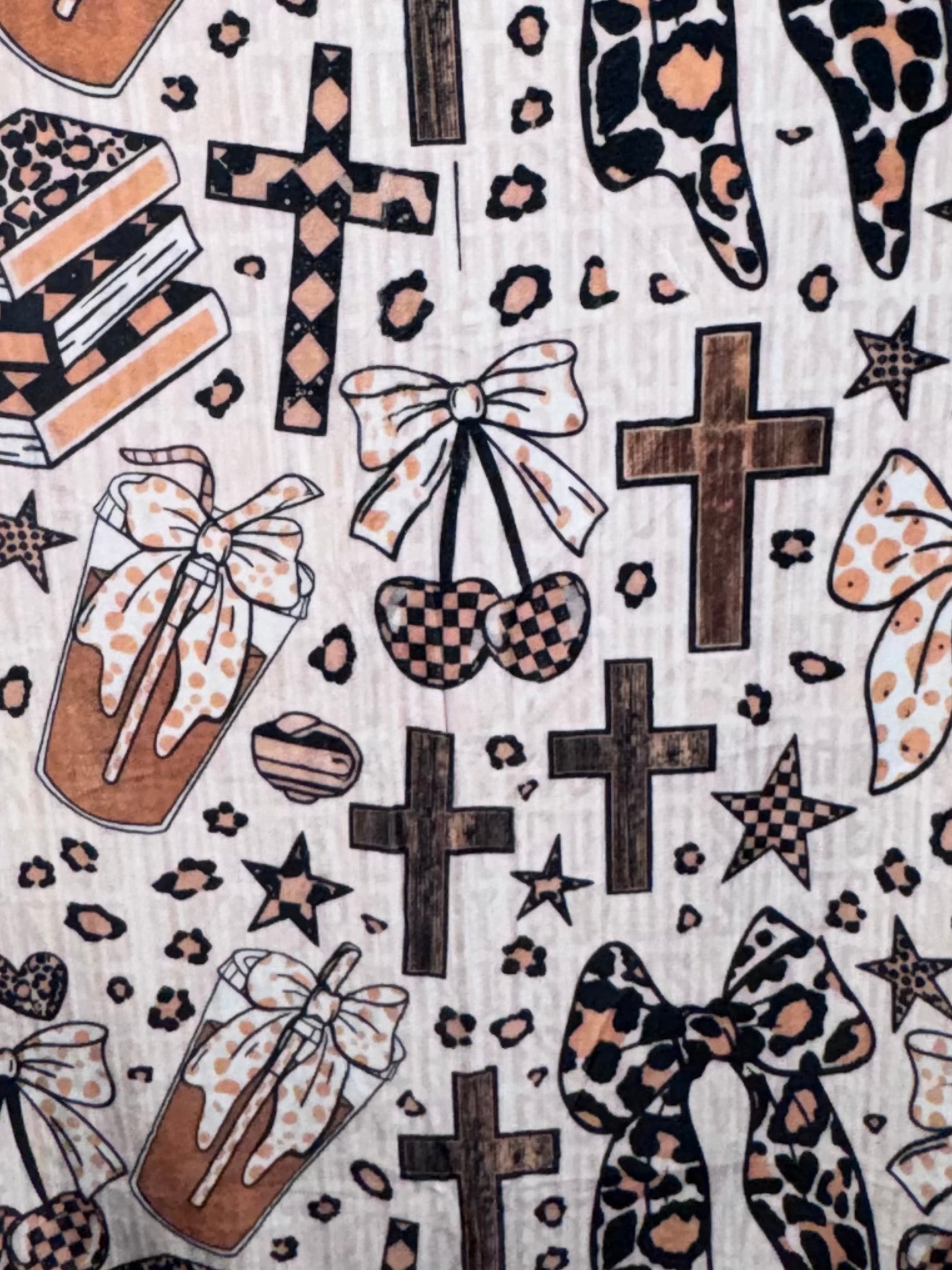 50x60 Bows and Crosses Minky Plush Blanket