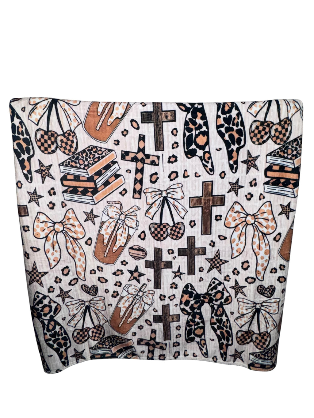 50x60 Bows and Crosses Minky Plush Blanket