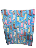 50x60 Floral Boots Minky Plush Blanket