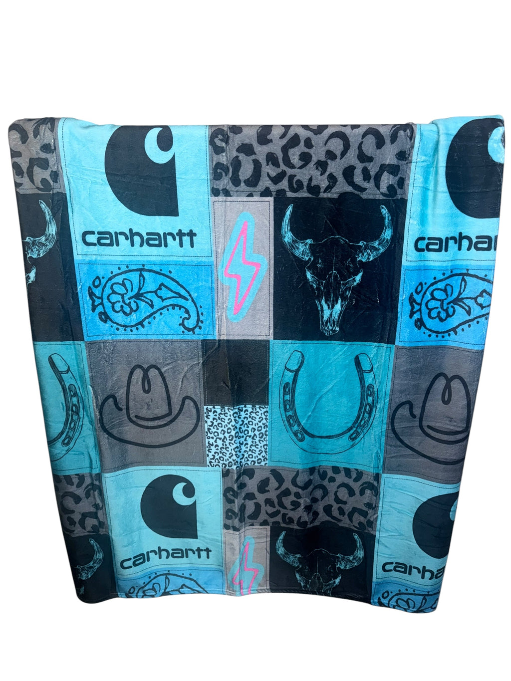50x60 Teal Carhartt Minky Plush Blanket
