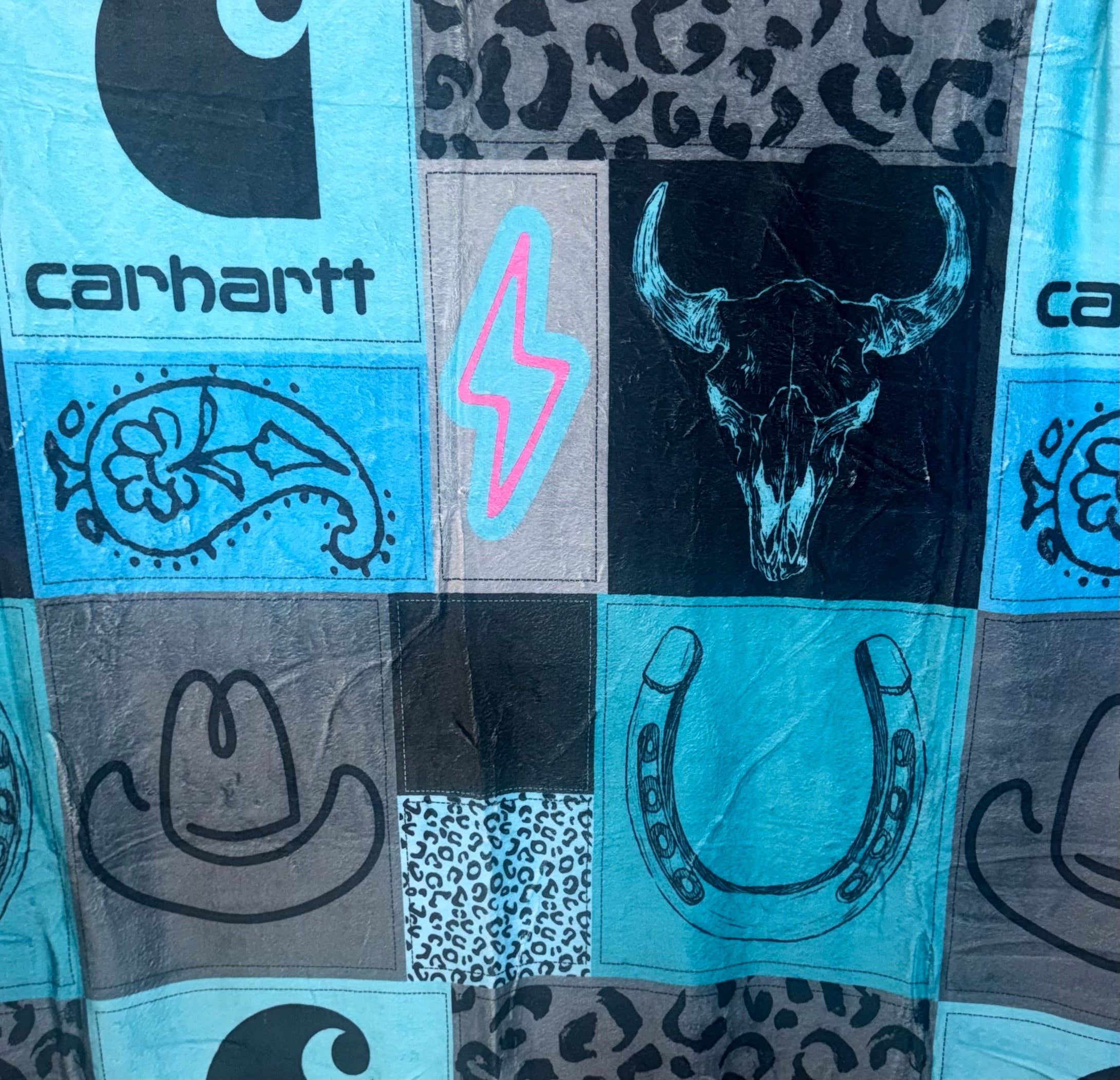50x60 Teal Carhartt Minky Plush Blanket