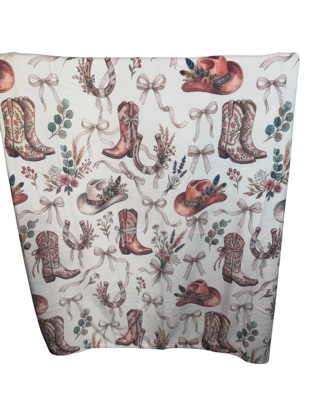50x60 Western Boots Minky Plush Blanket